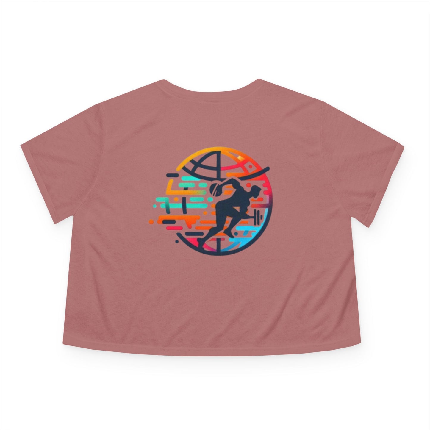 Women's Flowy Cropped Tee, Casual Summer Top, Dance Workout Shirt, Graphic Tee for Fitness, Trendy Activewear